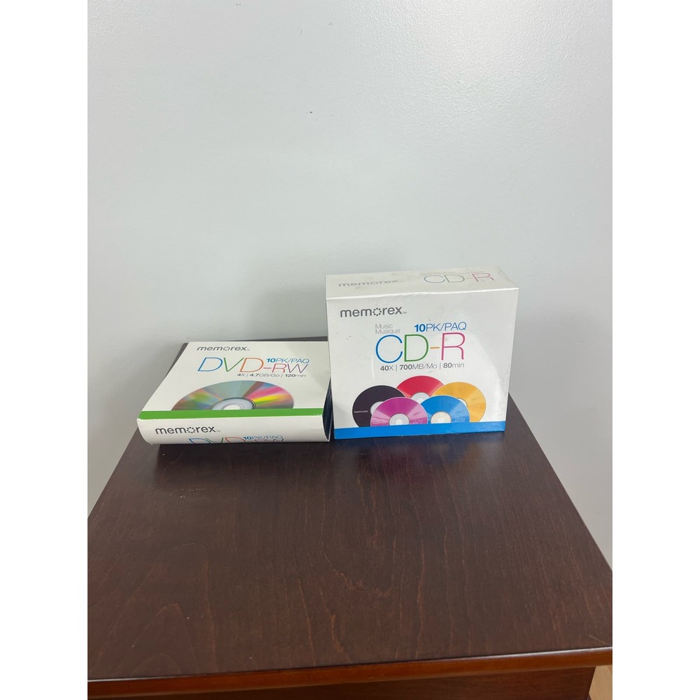Memorex Unopened 10 pack & open pack 6 disk CD-R 80 minutes DVD-RW 120min